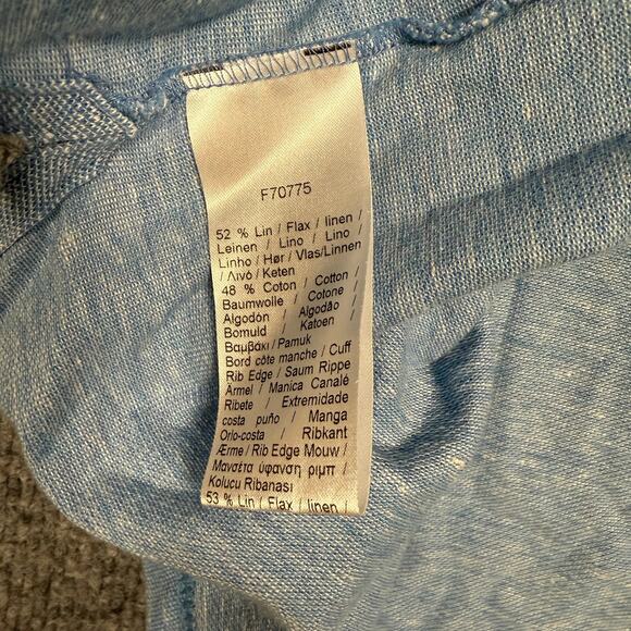 Lacoste Mens Size 4XL Regular Fit Polo Shirt Light Blue Linen Cotton Blend Golf - Picture 4 of 7